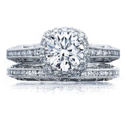 Round with Cushion Bloom Engagement Ring