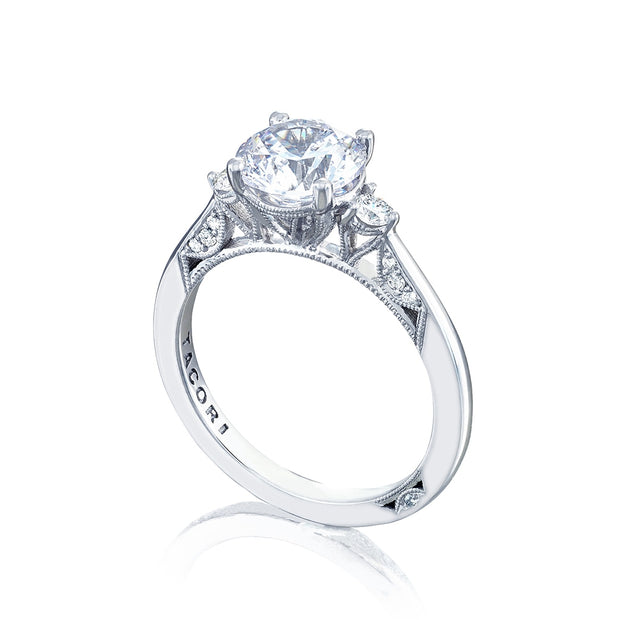 Simply Tacori Round Three-Stone Ring Mounting