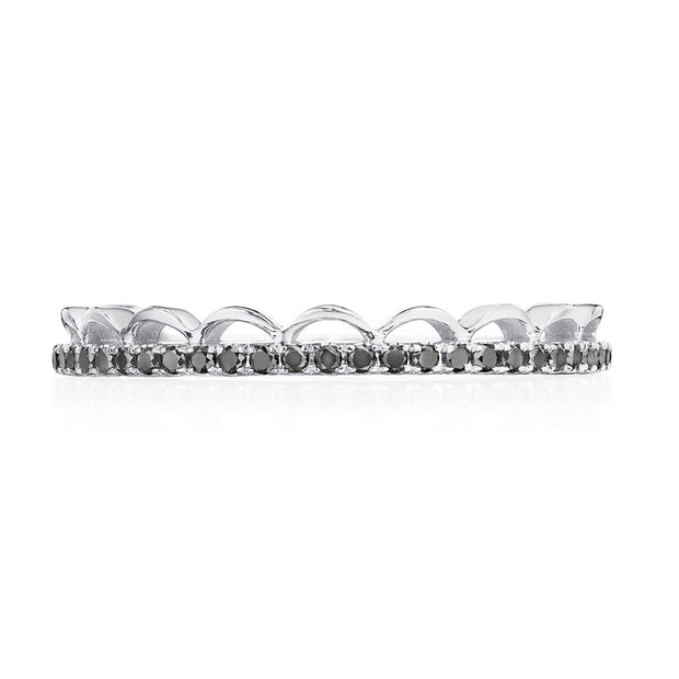 Crescent Crown Ring with Black Diamond