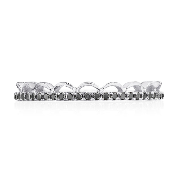 Crescent Crown Ring with Black Diamond