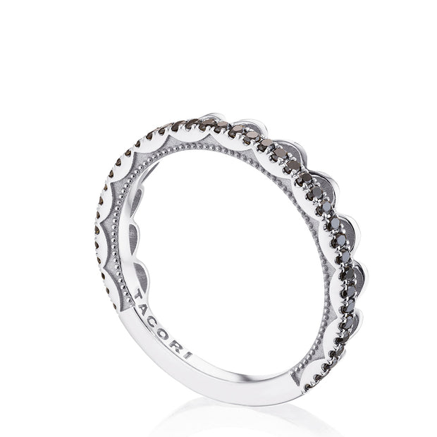 Crescent Crown Ring with Black Diamond