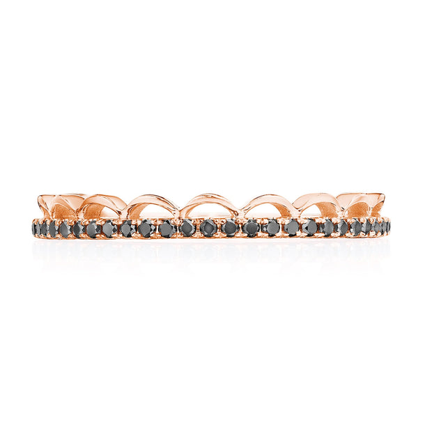 Crescent Crown Ring with Black Diamond