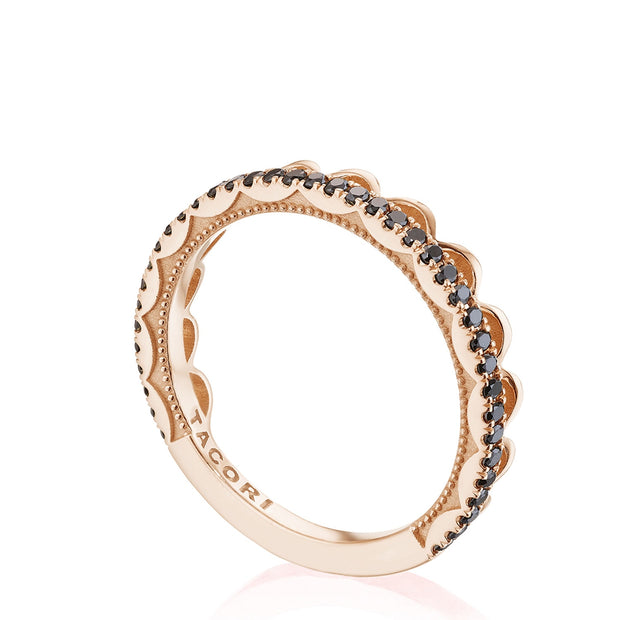Crescent Crown Ring with Black Diamond