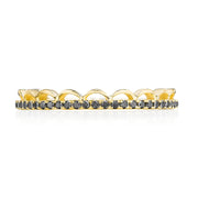 Crescent Crown Ring with Black Diamond