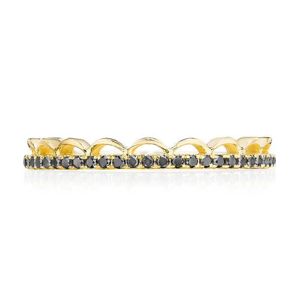 Crescent Crown Ring with Black Diamond