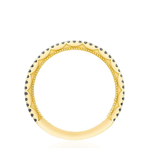 Crescent Crown Ring with Black Diamond