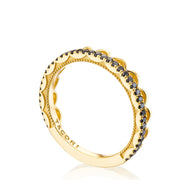 Crescent Crown Ring with Black Diamond