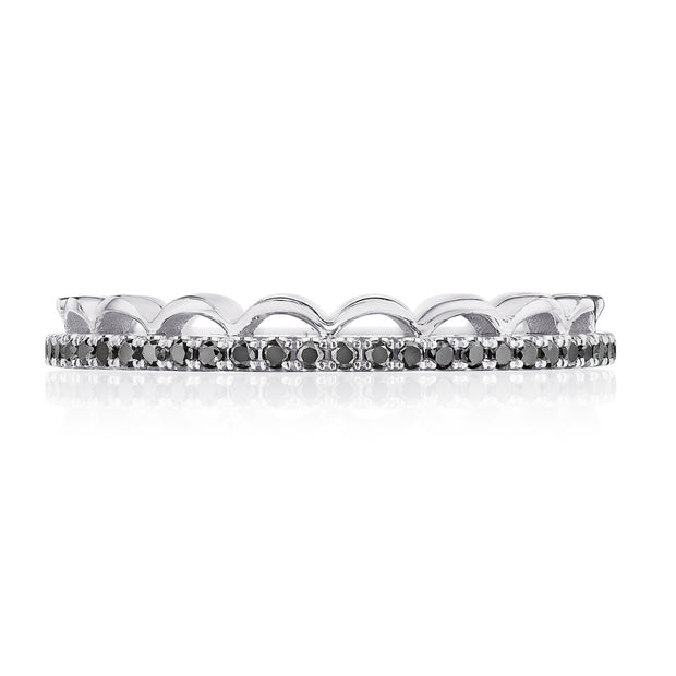 Crescent Crown Ring with Black Diamond