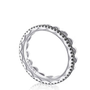 Crescent Crown Ring with Black Diamond