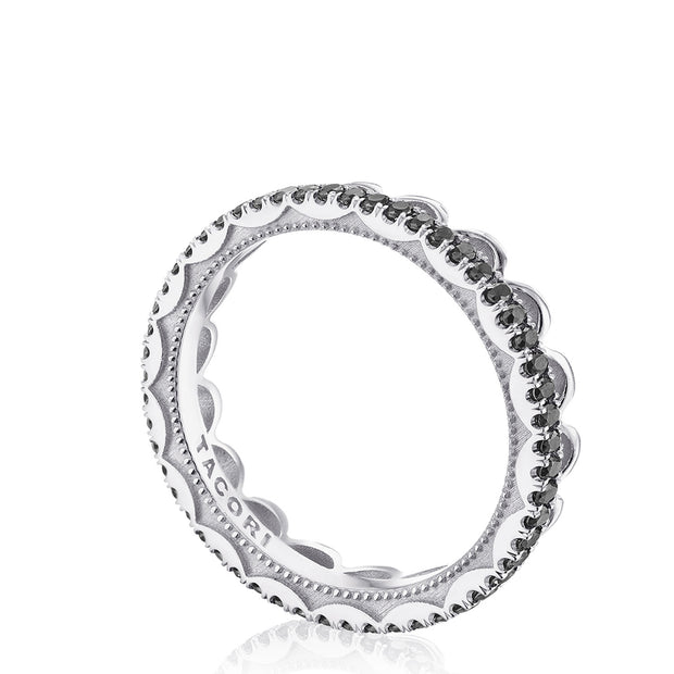 Crescent Crown Ring with Black Diamond