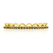Crescent Crown Ring with Black Diamond