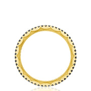 Crescent Crown Ring with Black Diamond