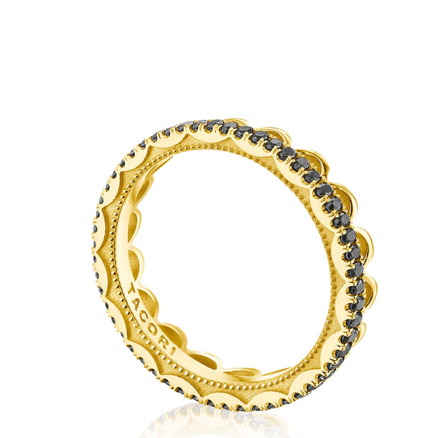 Crescent Crown Ring with Black Diamond