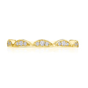 Crescent Crown Ring with Diamond