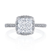 Princess with Cushion Bloom Engagement Ring