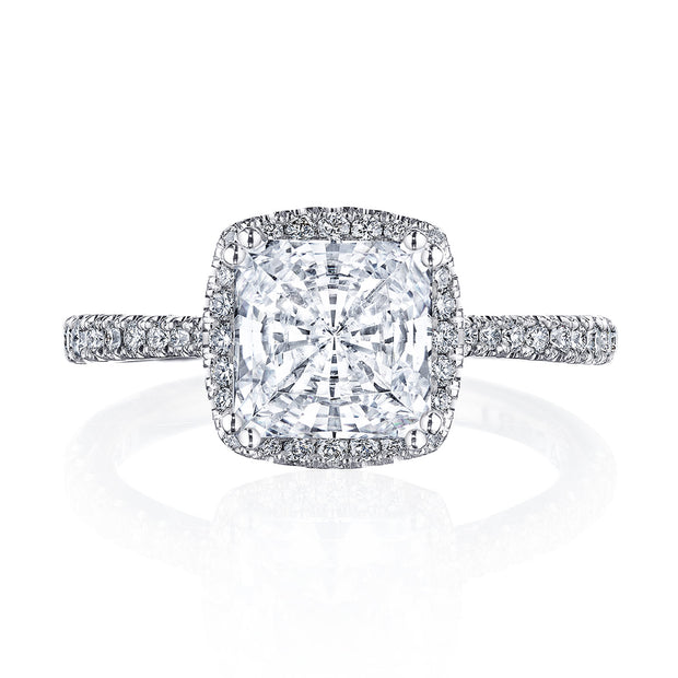 Princess with Cushion Bloom Engagement Ring