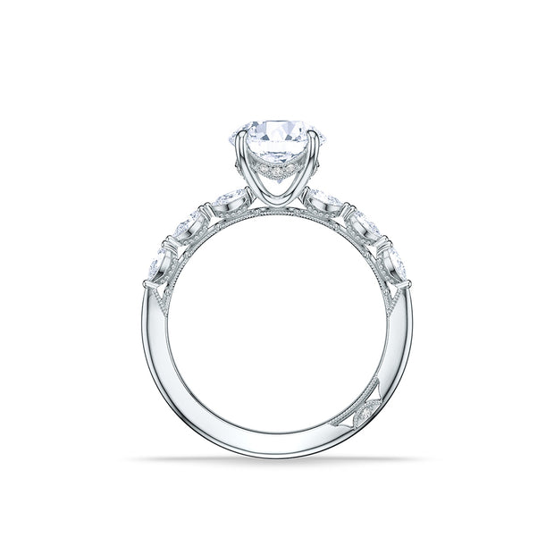 Sertissage de bague de fiançailles ronde en forme de croissant sculpté Tacori