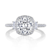 Cushion 3-Stone Engagement Ring