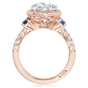 Pear 3-Stone Engagement Ring with Blue Sapphire