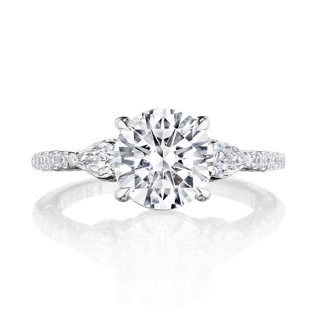 Round 3-Stone Engagement Ring