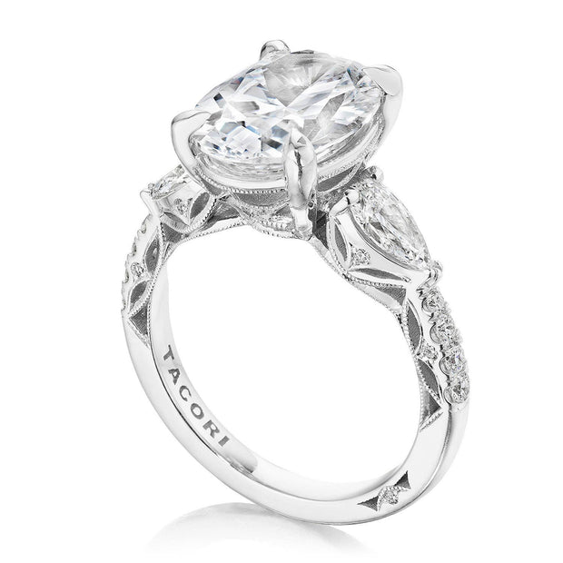 Oval 3-Stone Engagement Ring