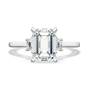Tacori Lunetta Crescent Emerald Cut Three-Stone Engagement Ring Setting