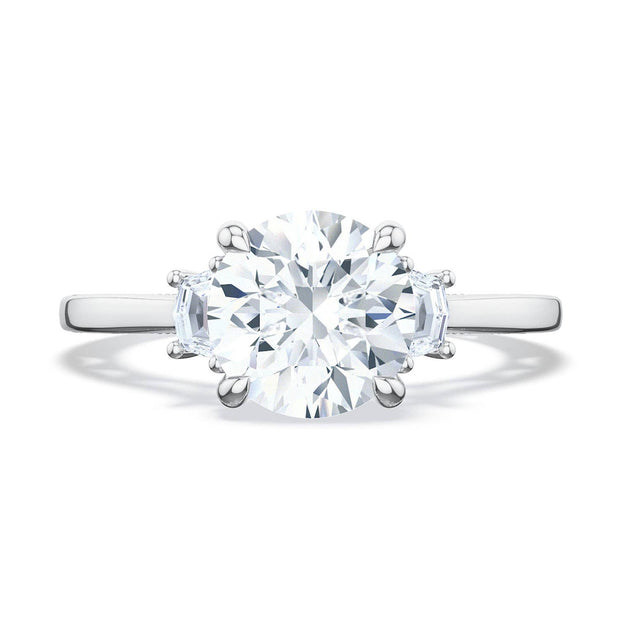 Round 3-Stone Engagement Ring