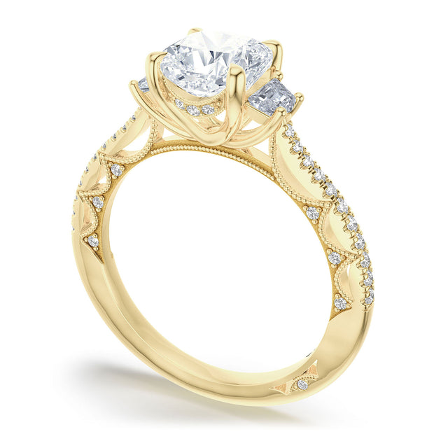 Cushion 3-Stone Engagement Ring