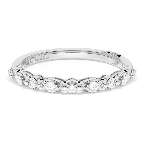 Alliance en diamants ronds et de taille marquises Tacori Sculpted Crescent