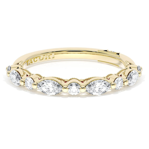 Tacori Sculpted Crescent Marquise and Round Diamond Wedding Band