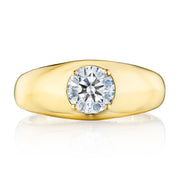 Domed Round Cut Diamond Ring