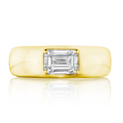 Domed Emerald Cut Diamond Ring