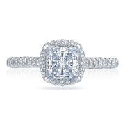 Princess with Cushion Bloom Engagement Ring