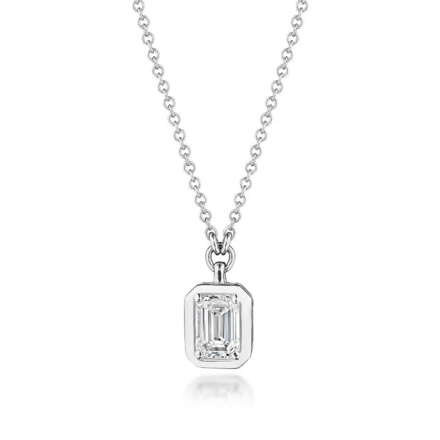 Emerald Cut Diamond Necklace