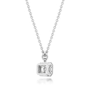 Emerald Cut Diamond Necklace
