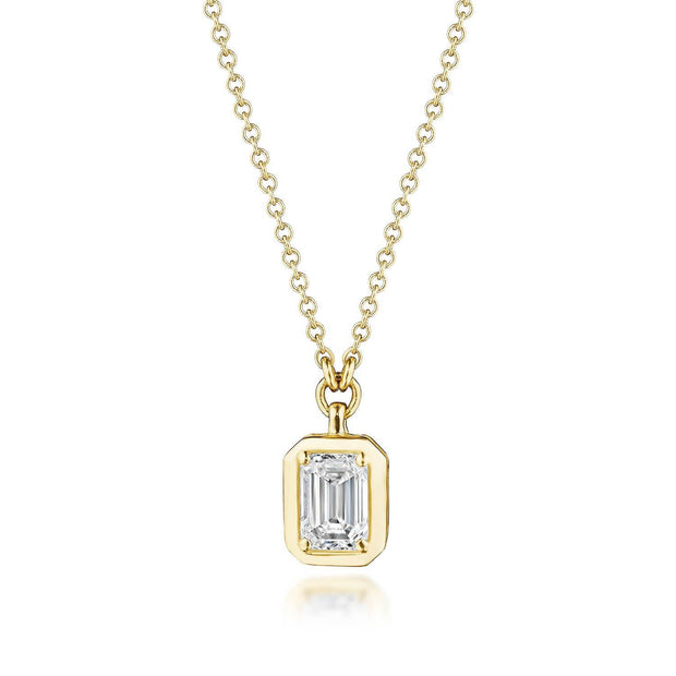 Emerald Cut Diamond Necklace