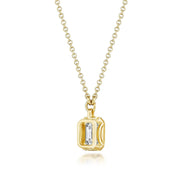 Emerald Cut Diamond Necklace