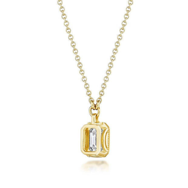 Emerald Cut Diamond Necklace