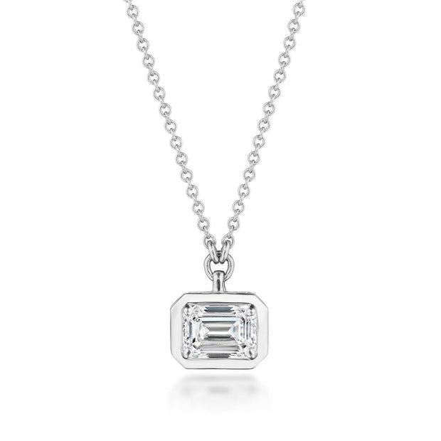 Emerald Cut Diamond Necklace