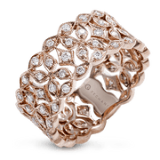 ZR1294 Bague main droite en or 14 carats avec diamants