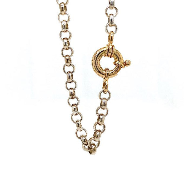 Yellow Gold and Sterling Silver Watch Chain