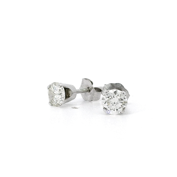 White Gold and Diamond Estate Stud Earrings