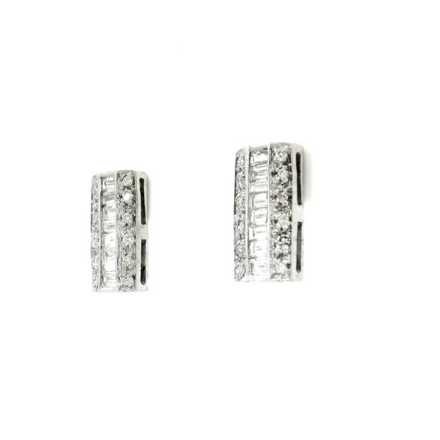 Vintage Baguette Diamond Stud Earrings