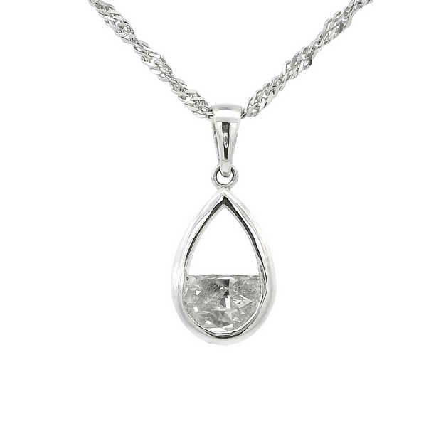 Half-Moon Diamond Teardrop Pendant