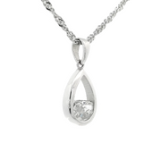Half-Moon Diamond Teardrop Pendant
