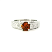  Bague citrine en platine avec filigrane d'or jaune