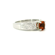  Bague citrine en platine avec filigrane d'or jaune