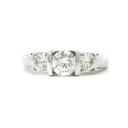 Estate Three-Stone Diamond Ring in White Gold