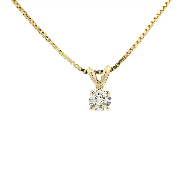 Pendentif de diamant d'héritage en or jaune