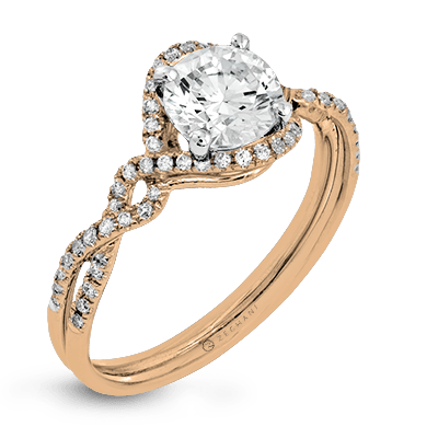 ZR1358 Engagement Ring in 14k Gold with Diamonds